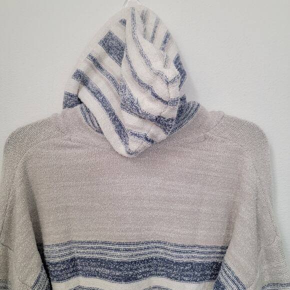 Lira Large Pullover Knit Sweater Hoodie Beachy Coastal Lounge Cotton Fisherman‎ - Picture 9 of 15